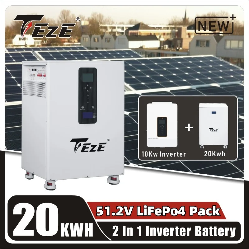TEZE 20KWh 15KWh 48V Powerwall LifePo4 batería 51V todo en uno sistema de energía Solar MPPT incorporado y inversor 10KW potencia/corriente 200A