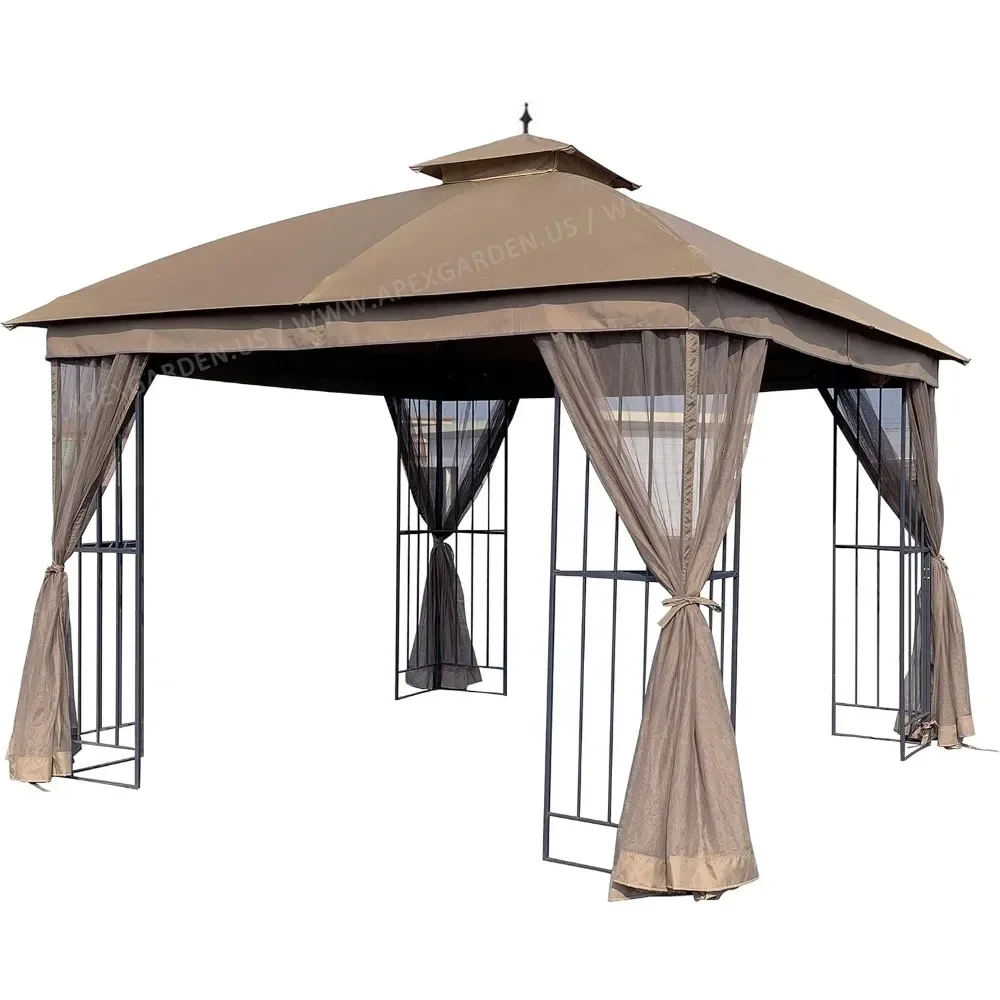 Canopy Top for Garden Treasures 10 ft x 10 ft Brown Metal Square Semi- Gazebo Model #L-GZ038PST-F (Tan) (Fabric TOP ONLY)