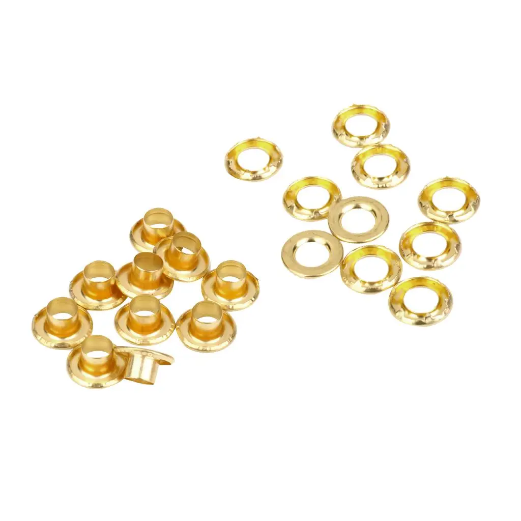 MagiDeal 구리 타포린 타프 텐트 차양 그라운드 시트 수리 도구, 그로밋 구멍 수리 키트, 골드 10 개