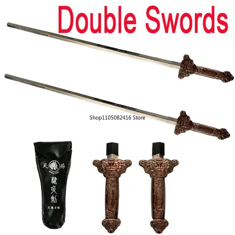 태극권 더블 소드 태극권 피트니스 텔레스코픽 소드 접이식 퍼포먼스 소드 아침 운동용