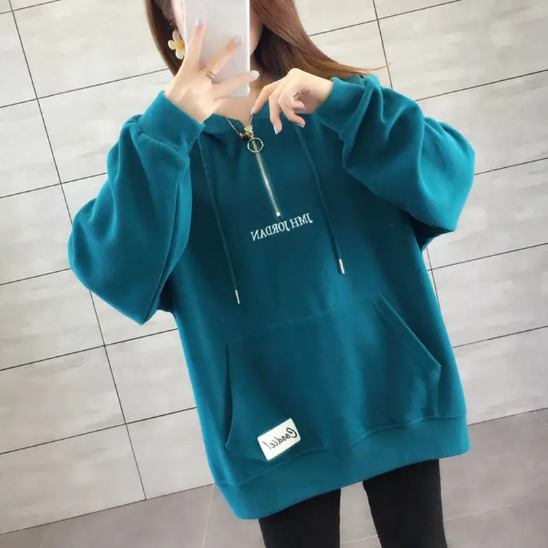 Imagem -04 - Hoodie de Gola com Zíper com Impressão de Letras Bolso Canguru Solto Casual e Elegante Novo Primavera e Outono 2023