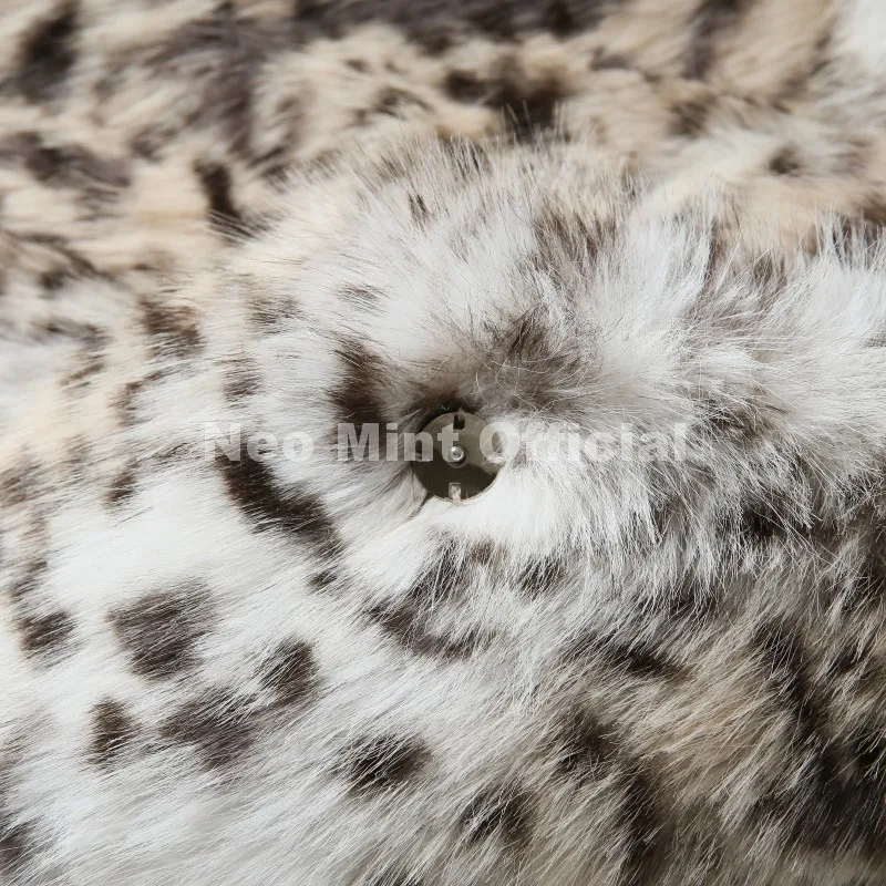 Neo Mint Vintage Classic Leopard Big Fur Collar Jacket Women Winter Brand Fashion Furry Faux Fox Fur Coats Chic Girls Streetwear