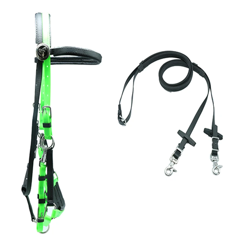 On Brow Band PVC Coated Nylon Webbing Synthetic Saddle Style Leather Horse Halter
