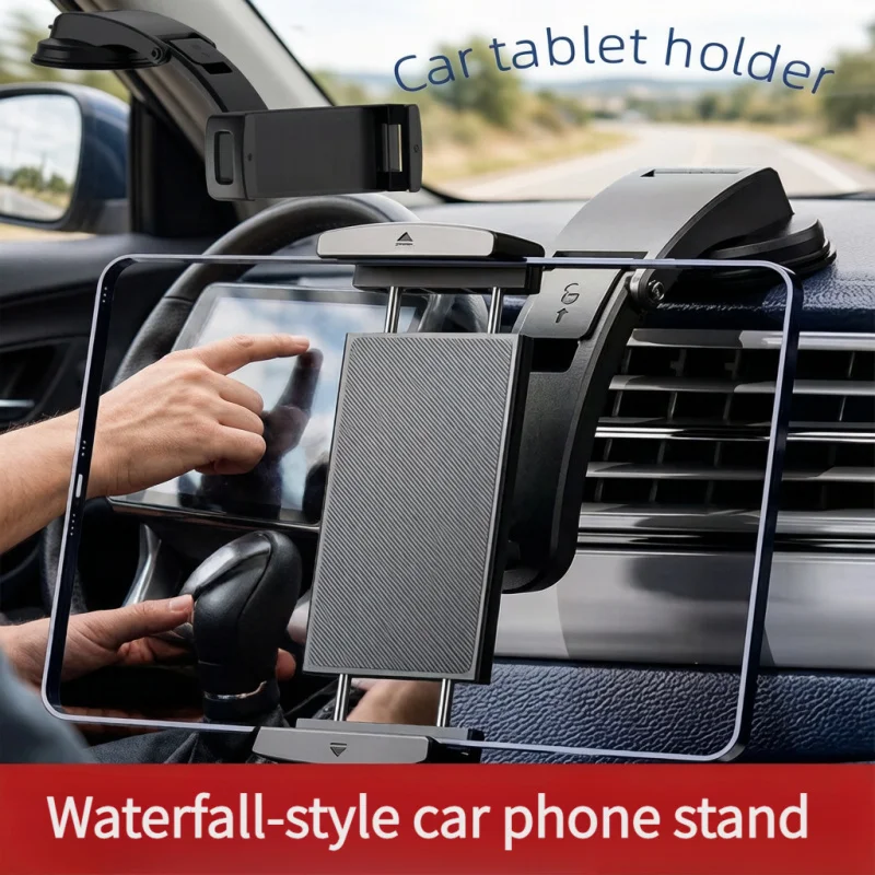 Car Tablet & Phone Holder Mount for Dashboard, Compatible with Samsung Z Fold 4/3/2, iPhone, iPad Mini/Air, GPS Navigation Stand