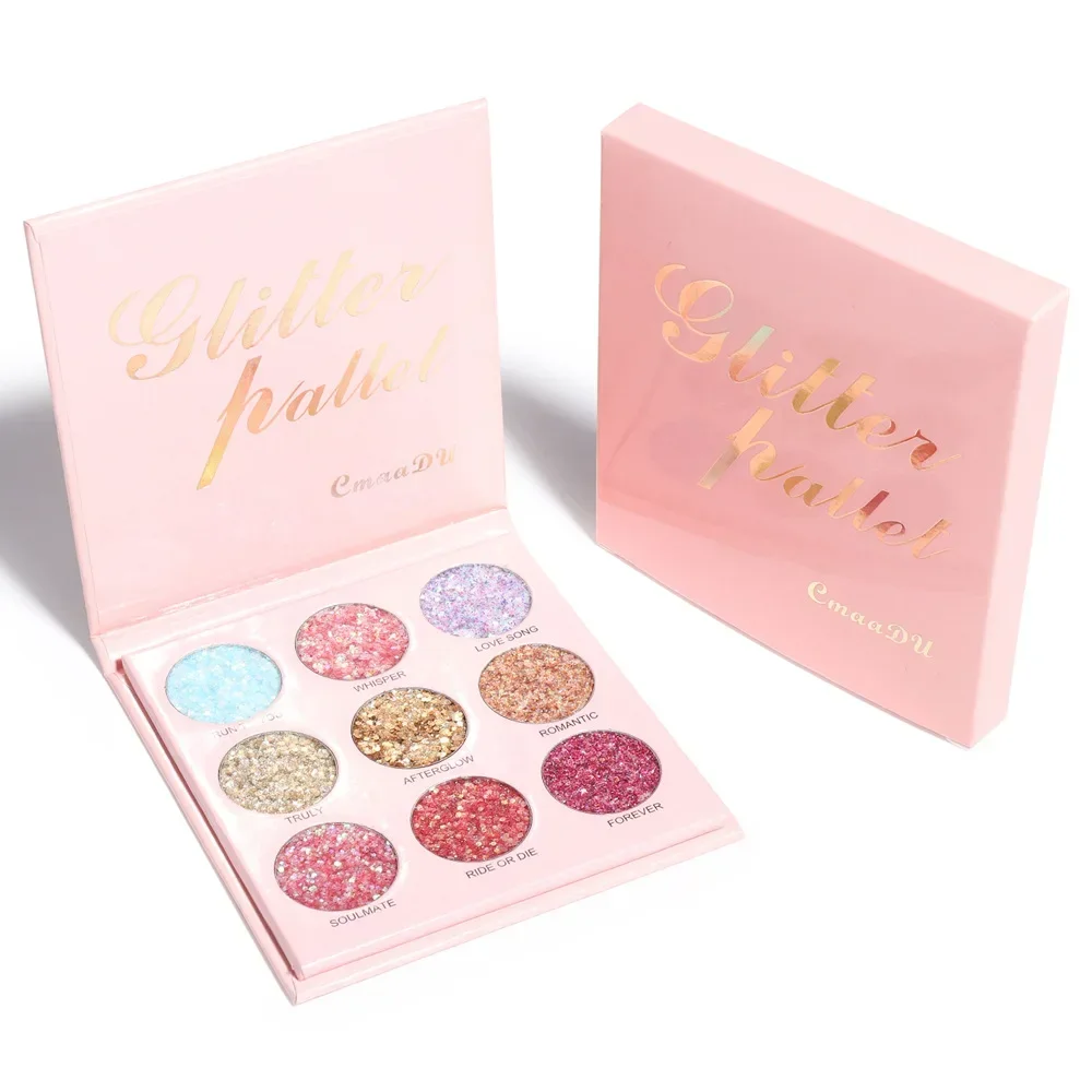 Heallor Cmaadu 9 Kleuren Oogschaduwpalet Make-Up Kleurrijke Naakte Glans Glitter Mat Gepigmenteerd Poeder Geperst Nude Oogschaduw Cos