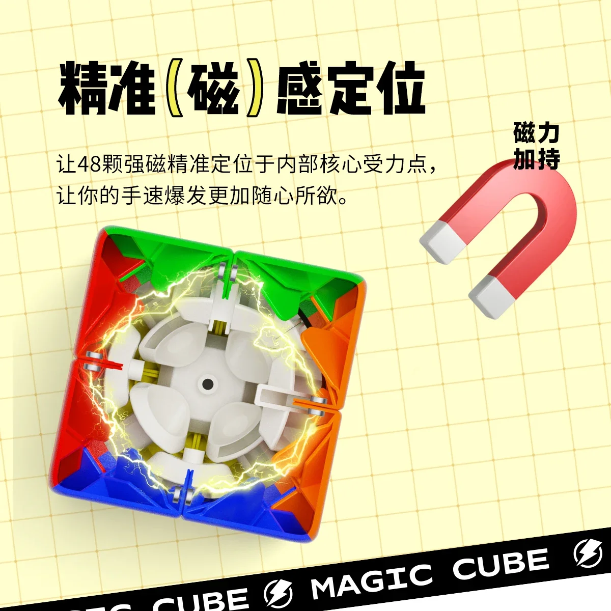[ECube] YJ YuPo II 2x2x2 Magnetic Speed Magic Cube Upgrade Magnetic Pocket Mini Cube 2X2 Educational Toys for Kids Cube
