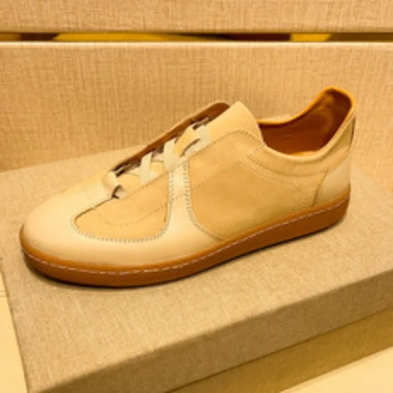 

New Outdoor Male Casual Shoes Versatile Leather Mens Sneakers Handmade Breathable Man Walking Shoes Leisure Walk Travel Trainers