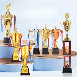 Large Metal Trophies Customized School Sports Football Basketball Games Sports Games Gold Silver Copper Metal Trophies