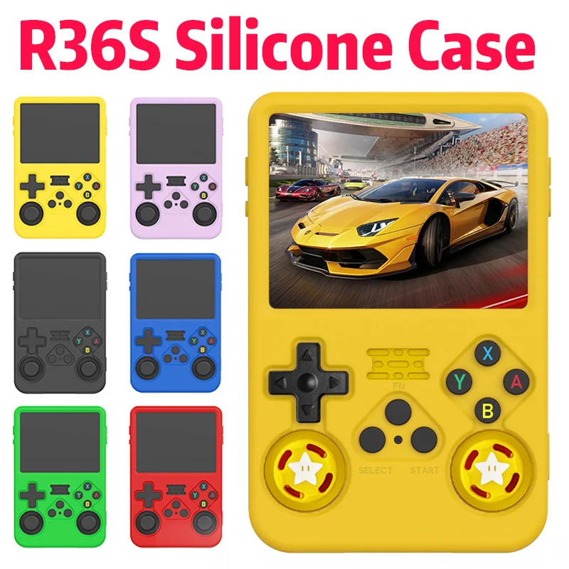 Color Silicone Protective Case for R36S Handheld Game Console Anti-Scratch Soft Shell Durable Cover for Gaming Devices