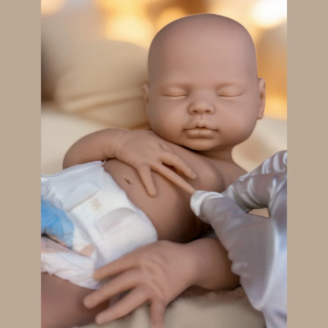 18 بوصة/45 سنتيمتر قابل للغسل غير مصبوغ عيون مغلقة الصلبة سيليكون بيبي تولد من جديد فتاة دمية لمسة ناعمة اليدوية نابض بالحياة دمى الأطفال حديثي الولادة