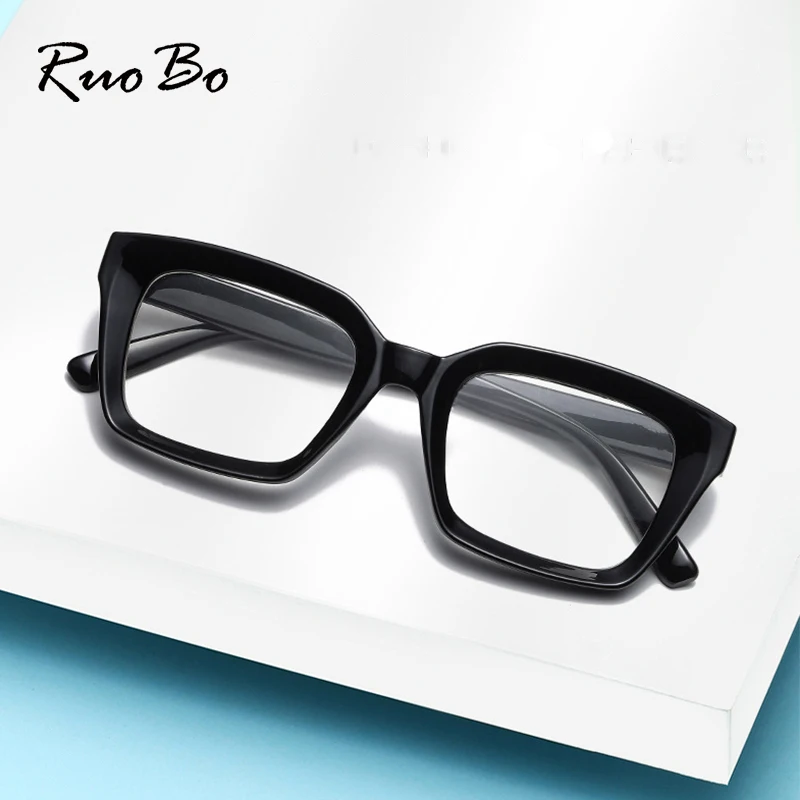 RUOBO Squre Frame Reading Glasses For Women Men Anti Fatigue Hyperopia Eyeglass Presbyopia Diopter +100+150+200+250+300+350+400