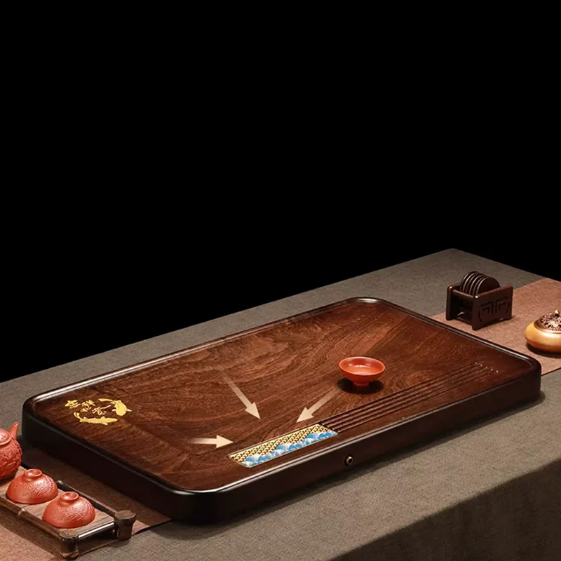 

Dining Wooden Tea Tray Luxury Office Valet Kitchen Rectangle Long Tableware Living Room Tea Tray Hospitality Bandejas Teaware