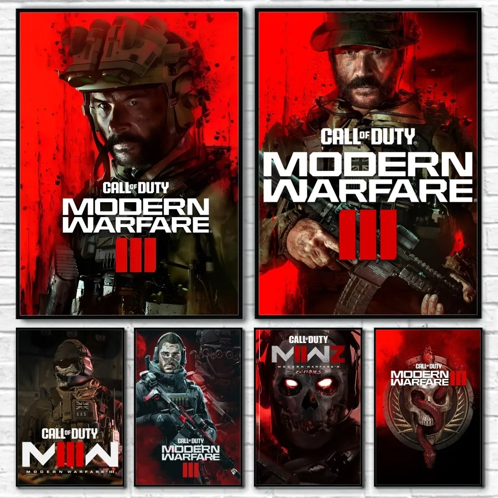 Game C-Call of D-Duty M-Modern W-Warfare II Poster Sticky Wall Art Printing Waterproof Home Living Bed Room Bar Aesthetic Decor