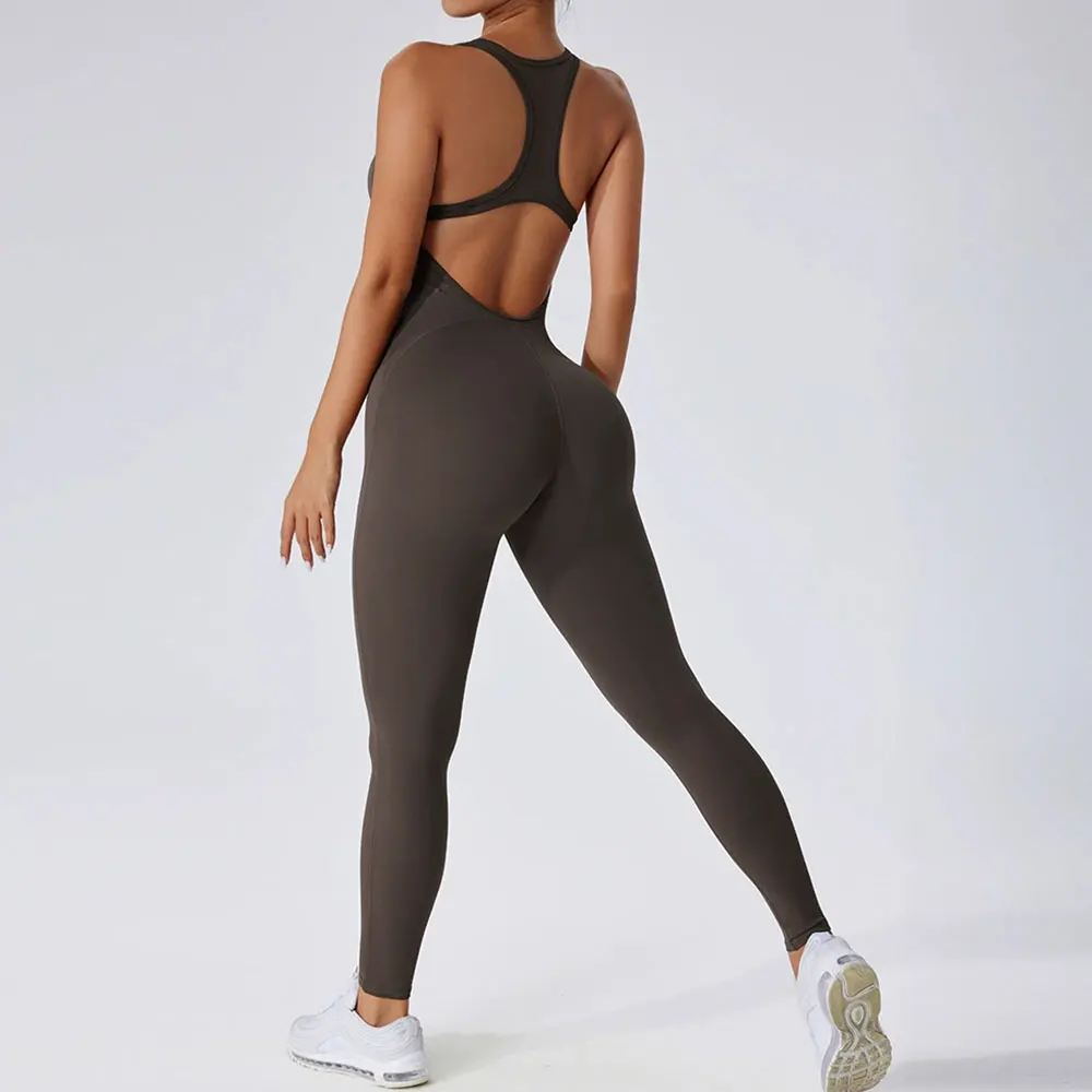 

Женское боди без рукавов для тренировок в тренажерном зале, спортивная одежда для фитнеса с эффектом пуш-ап, спортивный комбинезон для йоги с открытой спиной, сексуальный комбинезон для фитнеса