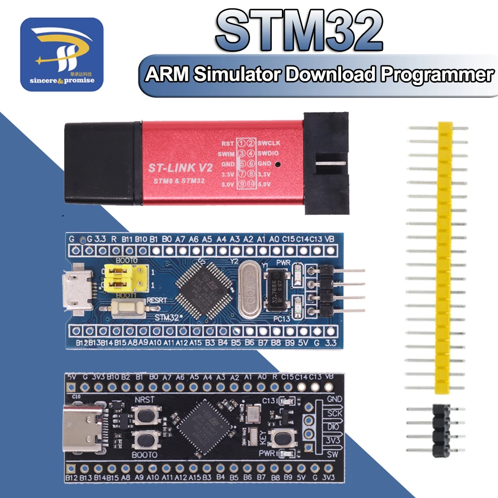 ST-LINK V2 Simulator Download Programmer STM32F103C8T6 ARM STM32F103C6T6 Minimum System Development Board STM32F401 STM32F411