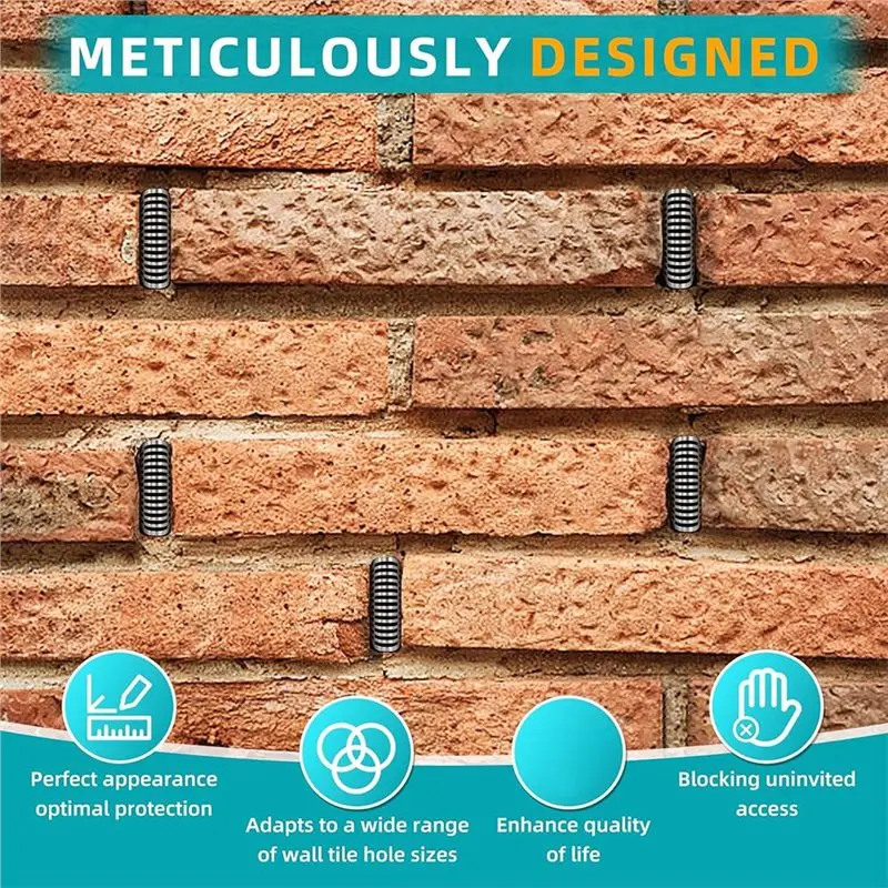 Weep Hole Covers 50Pcs For Brick Walls, Stainless Steel Mesh Screens, For Brick Hole Filler Wall Holes