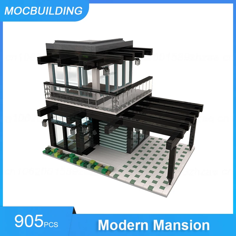 MOC Building Blocks Imperial Garage & Car Workshop & Modern Mansion fai da te assemblare mattoni trasporto Display modello giocattoli regali