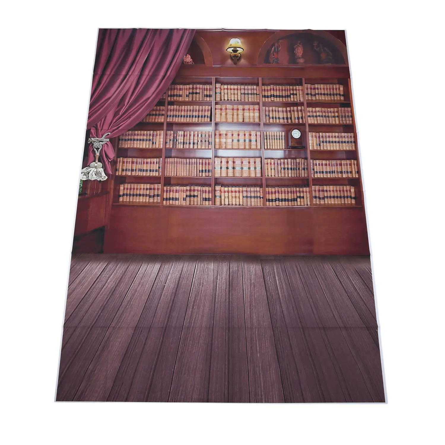 

Vintage Library Books Wooden Floor Photography Backdrops Photo Props Studio Background 5x7ft