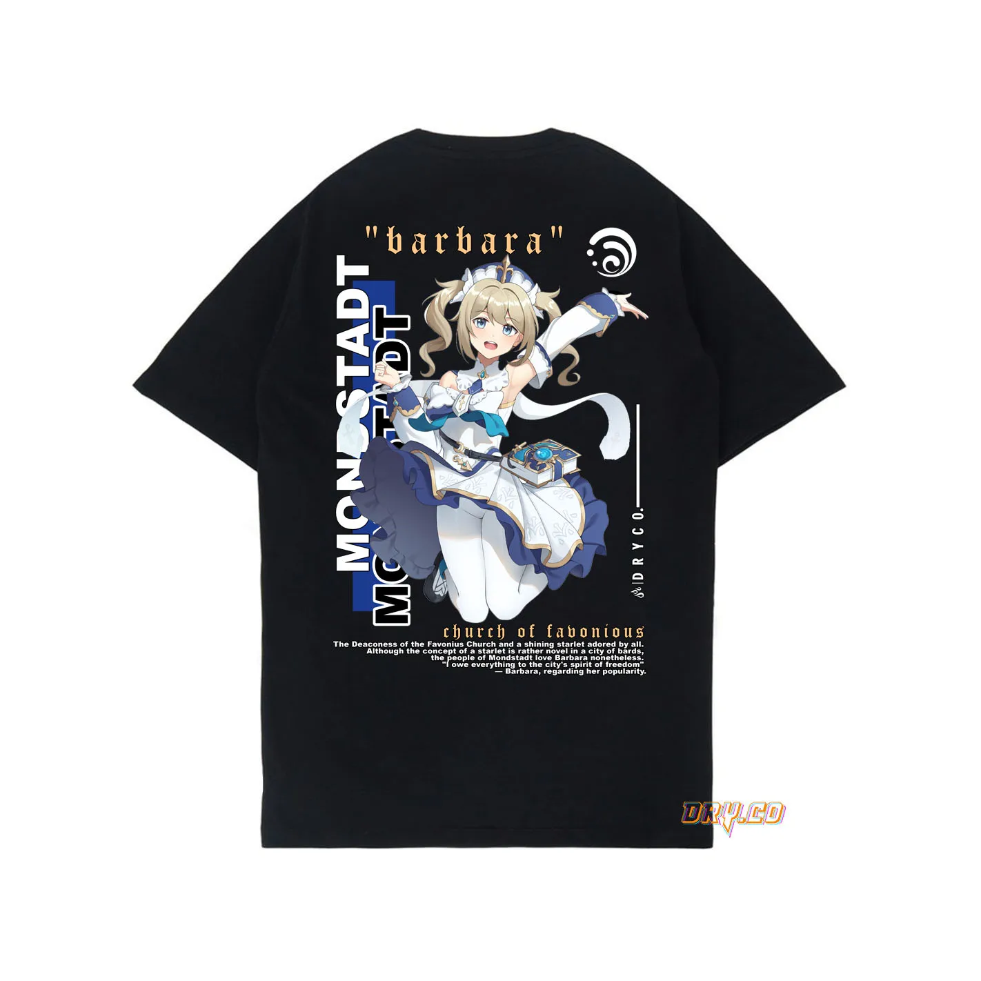 BARBARA tees KAOS GAME GENSHIN IMPACT (MONDSTADT) UNISEX PRIA WANITADRYCO