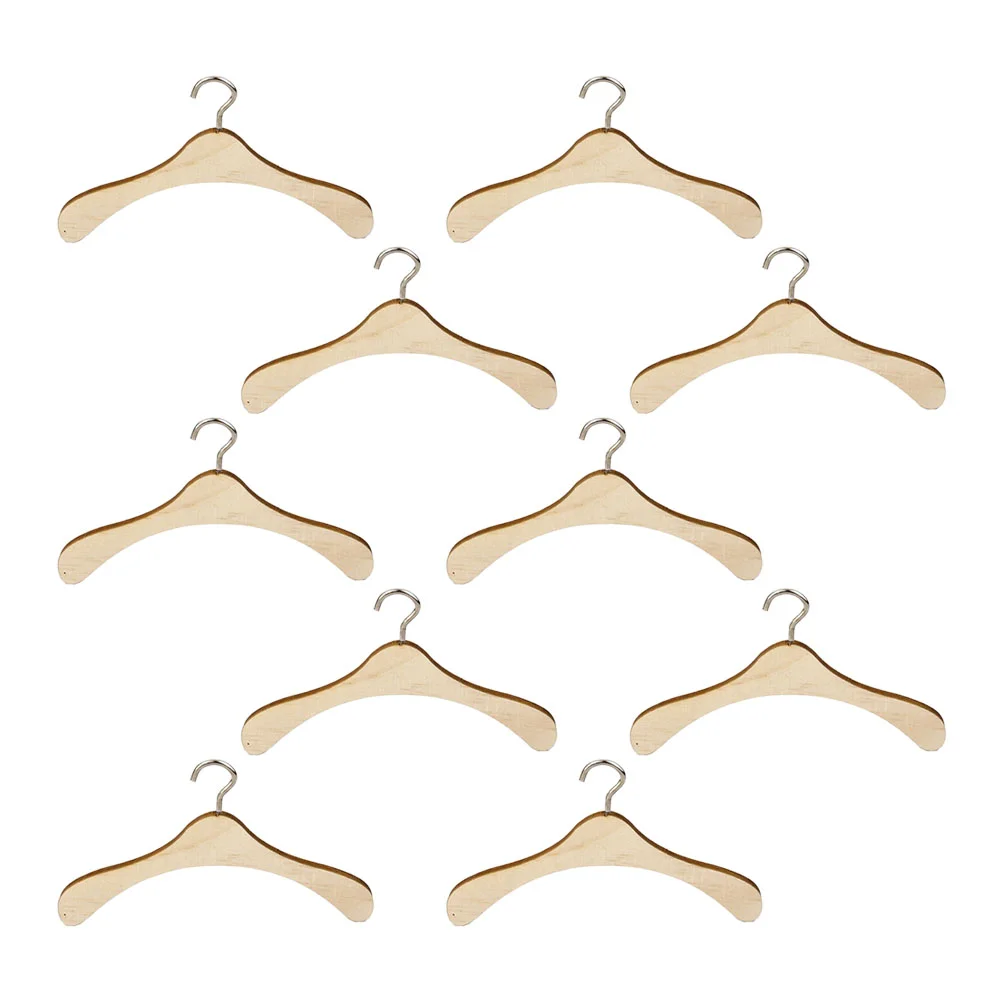 

10 Pcs Baby Hanger Kid Hangers Wooden Outfits Rack Solid Kids Toys Silver