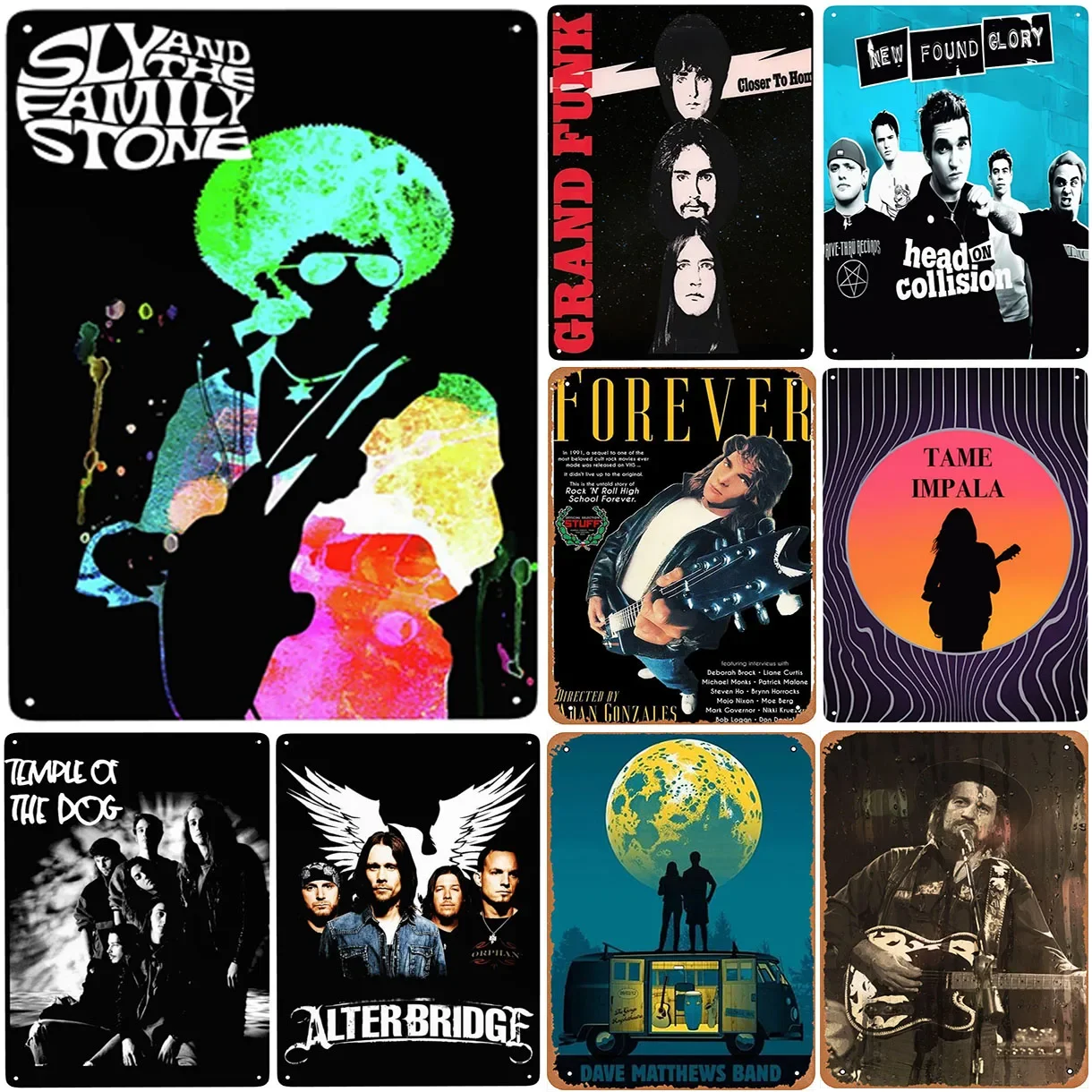 

Rock Roll Metal Tin Signs Music Wall Decoration Plaque Vintage Art Poster Iron Painting for Man Cave Home Cafe Garden Club Bar