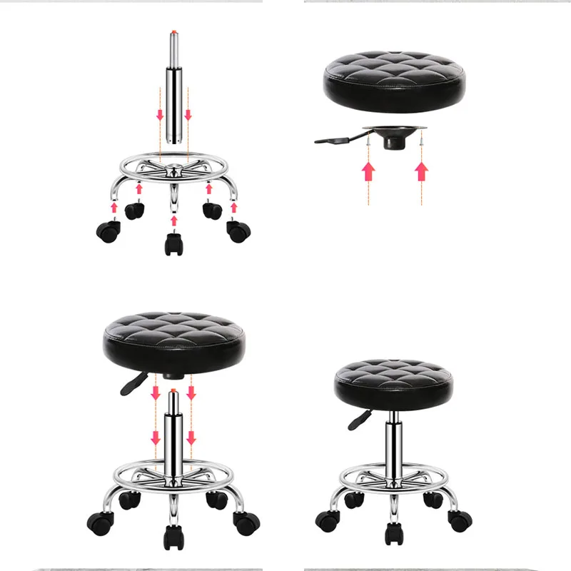 Barber Chairs Home Furniture Beauty Manicure Salon Chair Hairdressing Esthetician Stool Red Lifting Rotation Stools Customized