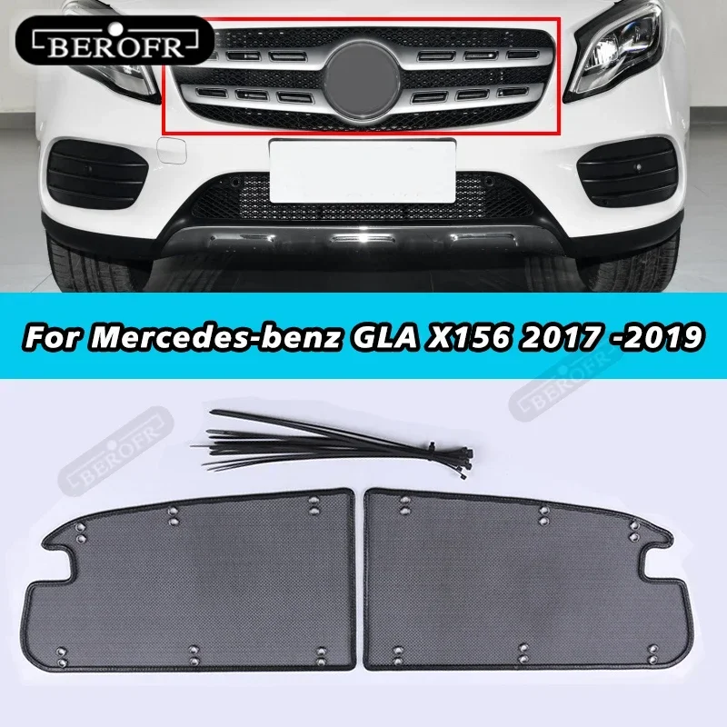 For Mercedes-Benz GLA X156 2017 -2019 Accessories Front Grille Insect Net Screening Insert Mesh Decoration Covers Car Styling
