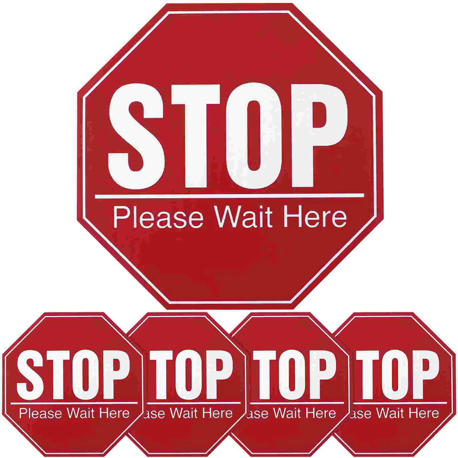 Toyvian Stop Sign Sticker Wall Decal 8X8 Inches Bus Stop Sign Floor Stickers Classroom Adhesive Floor Decal Social Distancing