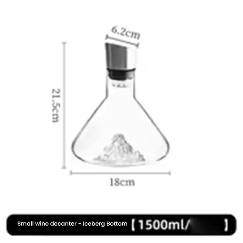 ABJY-1500ML アイスバーグ ウイスキー ワイン デカンタ 手作り 無鉛 クリスタル ワイン ポアラー カラフェ 厚みのある透明