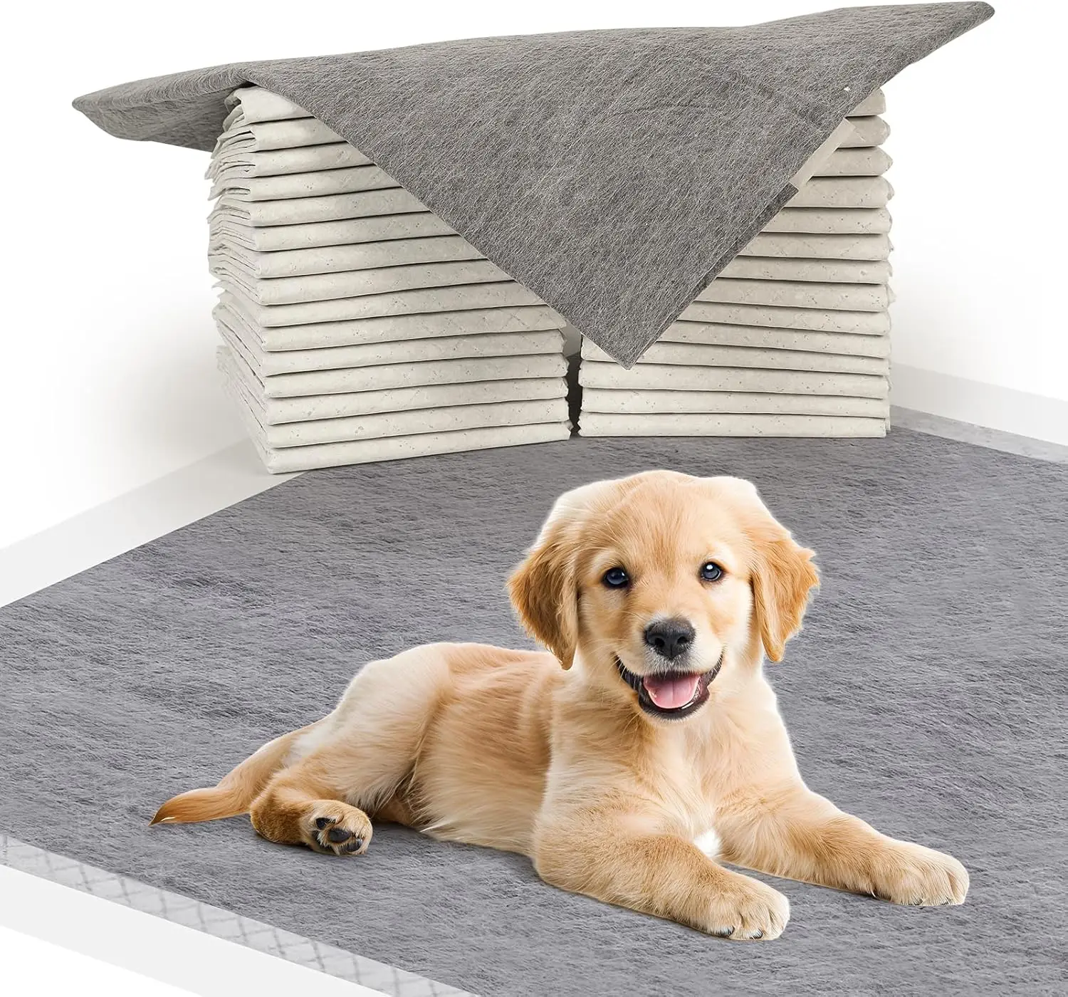 

Extra Absorbent Black Charcoal Puppy Pads 23x23 100 Count Leak Proof Training Pads for Dog Potty Training