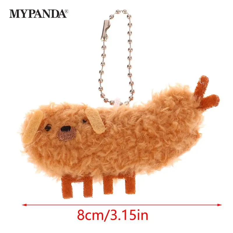 

Fried Crayfish Puppy Plush Toy Funny Dog Pendant Soft Stuffed Doll Keychain Backpack Car Bag Key Ring Decor Kid Gift