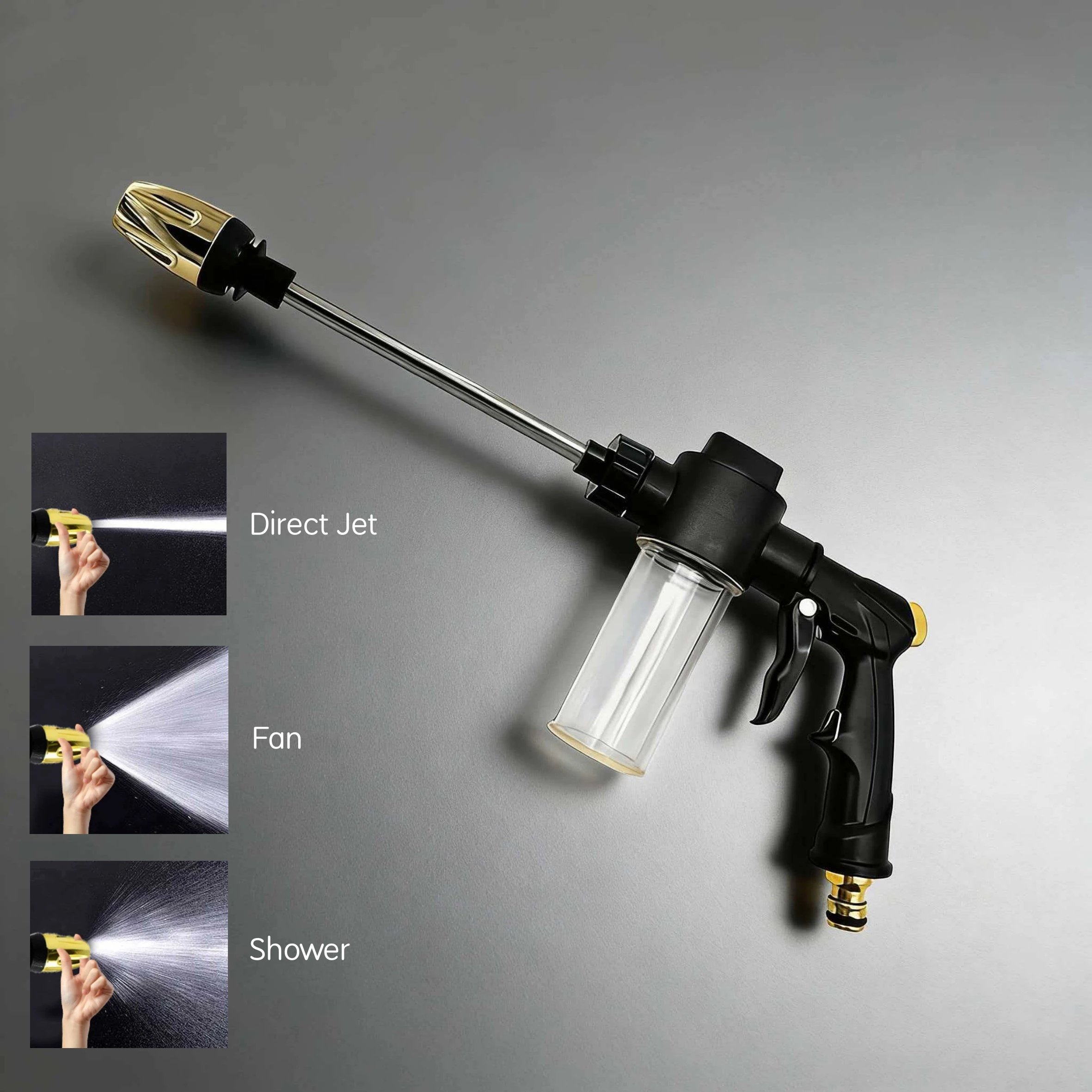 Foam Pet Washing Gun Adjustable Water Sprayer Dog Cat Bathing Nozzle Multifunctional Pet Cleaning Garden Car Wash Tool