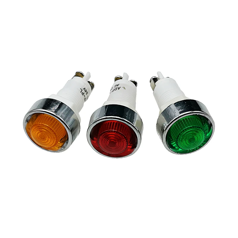 Luz indicadora do sinal, luz piloto, PL13.5, ADP-PL, 12V, 24V, 110V, 220V, 380V, 12mm, 10 PCes