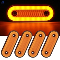 4PCS LED Clearance Lamp Amber Indicator Front Rear Oval Side Marker Tail Light Position Light Trailer Caravan Truck Accessories