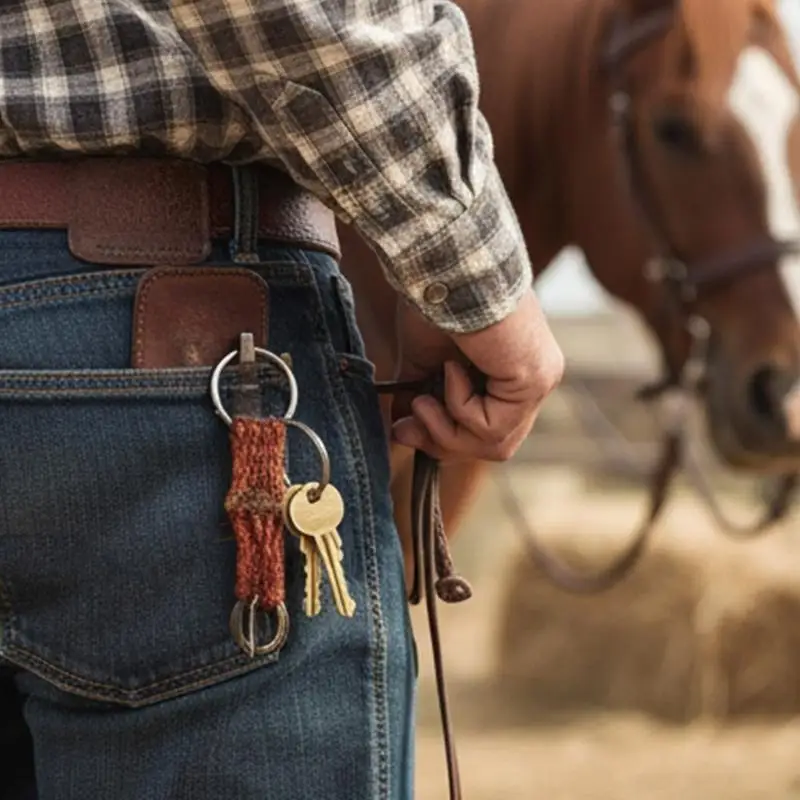 يدويا مصغرة الفروسية السروج المفاتيح مضفر مفتاح حامل كيرينغ ملحق لعشاق ركوب الخيل 24BD #6
