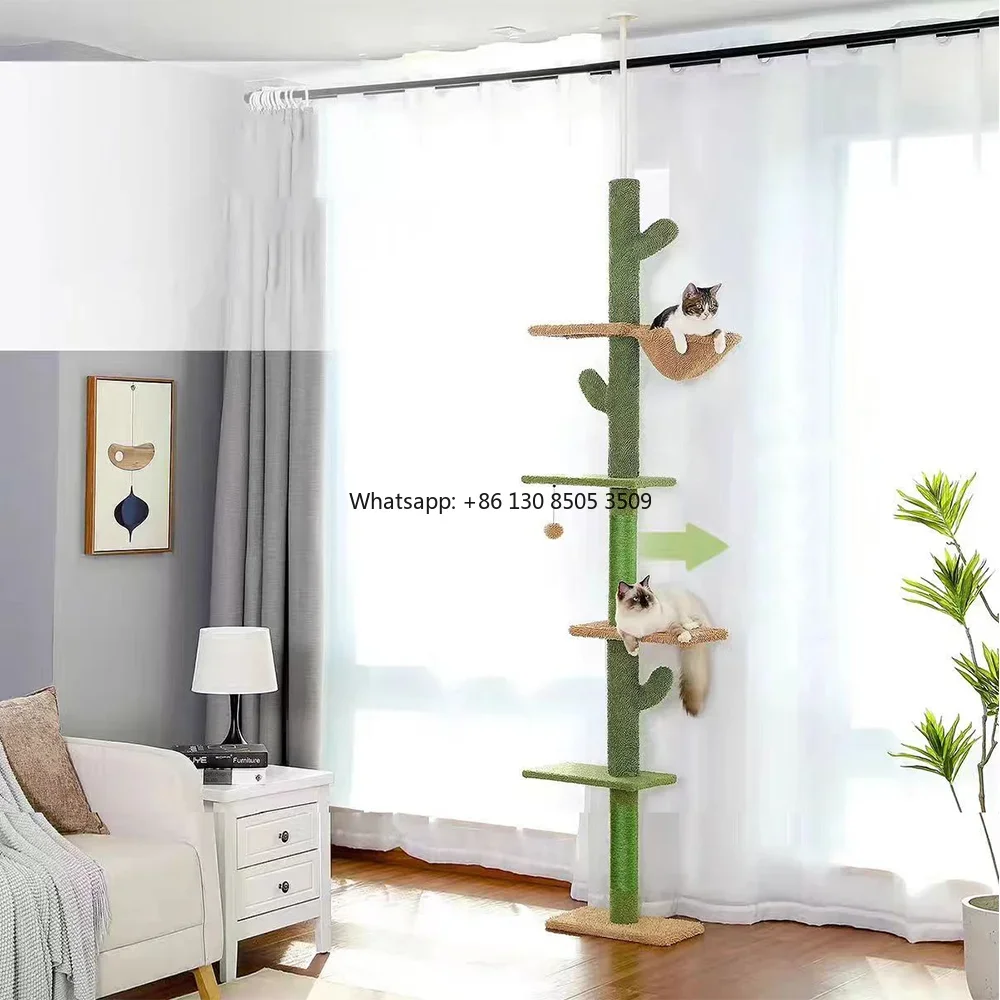 Manufacturer Wholesale Pet Product Supplier Wooden Large Cactus Cat Trees Scratcher