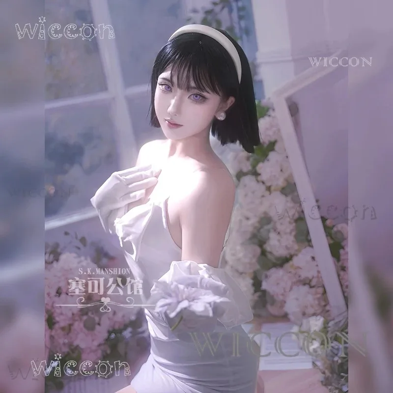 

CyCustomized Alien Stage Sua Cosplay Costume Halloween Party Roleplay Singing Clothes White Evening Dress Anime Outfit Mic Props