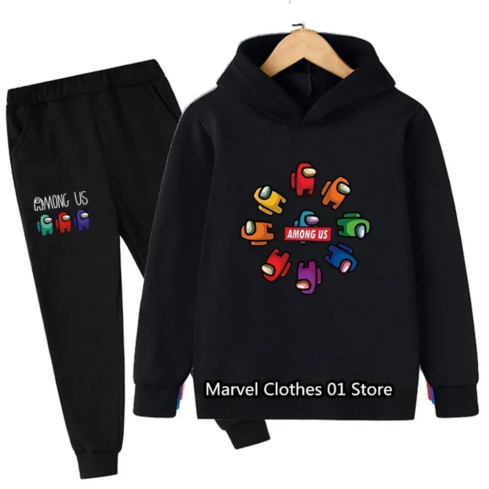 Kids Cartoon Fashion Print Sonic Hoodie Sets 2-12 Years Baby Boys Girls Top+pants 2pcs Tracksuits Children Outfits Clothing