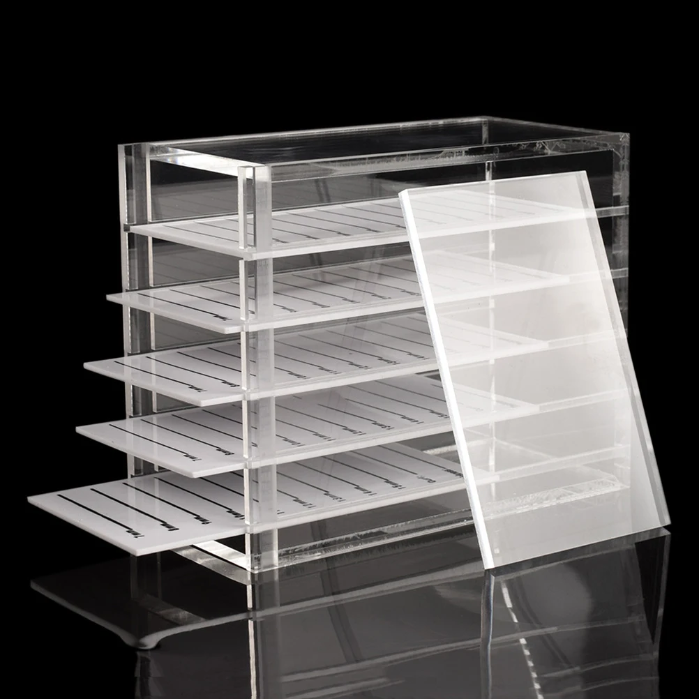 

Eyelash Storage Box Transparent Durable Stand For Salon Display Organizer Container Multi Layers Drawer Mode Clear Lid