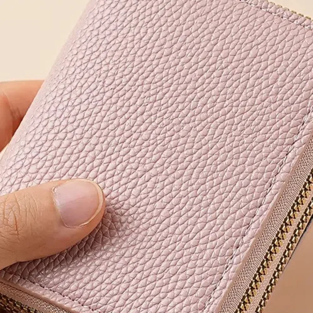 Double Layer Zipper Women's Wallet Multi Card Slot Compact Design Card Holder Large Capacity Multi-Function Short Wallet Women