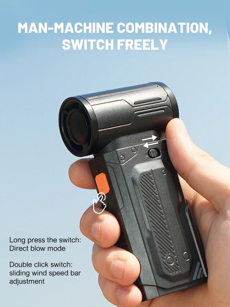 130000 RPM Mini-Turbo-Jet-Lüfter, bürstenloser Hochgeschwindigkeitsmotor, elektrischer Luftzerstäuber, einstellbare Windgeschwindigkeit, gewalttätig, mit 2 Düsen
