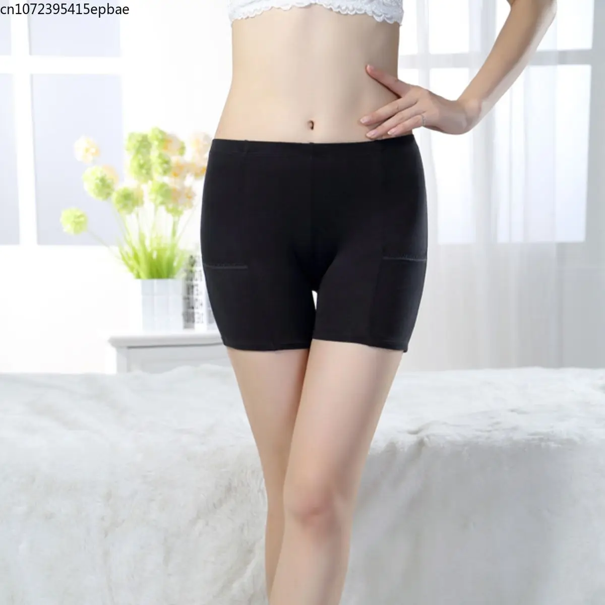 Bamboo Fiber Anti-walking Pants Safety Pants Three-point Pants Sexy Beautiful Body with Pocket Mid-waist Casual Pants Wholesale