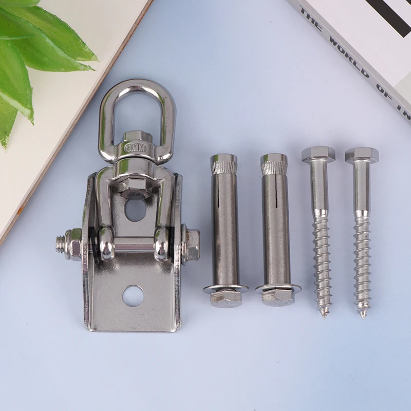 70MM Swing Suspension Hook Hanger 304 Stainless Steel Rotatable Hammock Swing Hanger Hook Fixed Plate Hanging Chair Kit Hardware