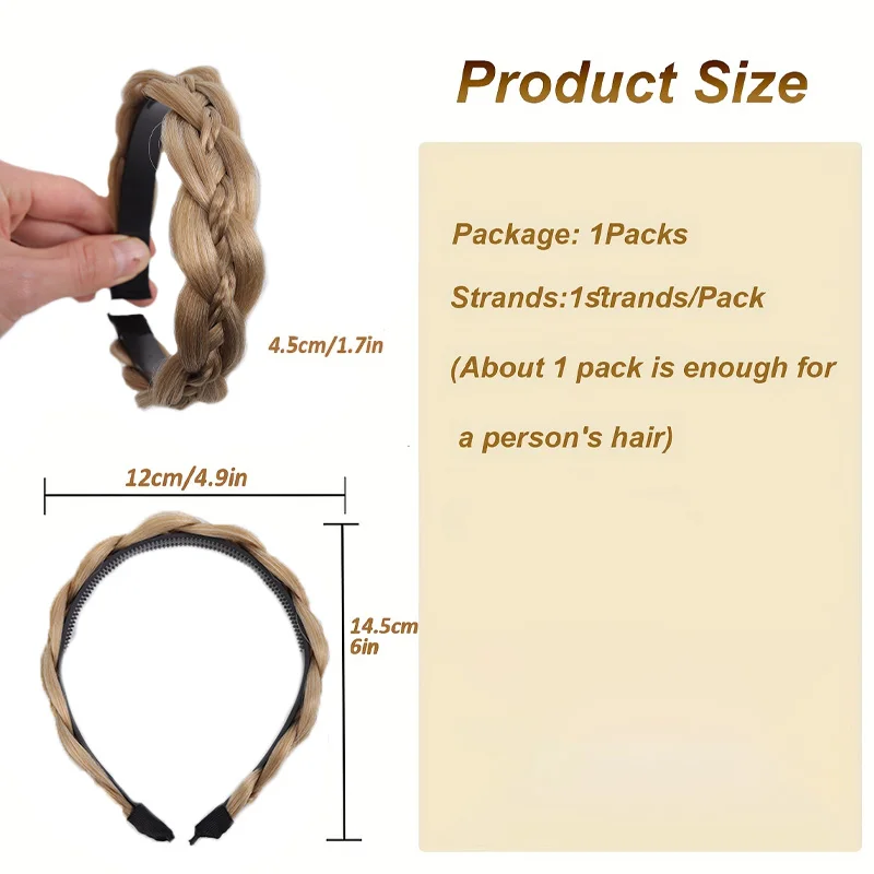 Exquisite Twisted Braid Headband Synthetic Fishbone Braid Wig Anti-Slip Twisted Braid Headband
