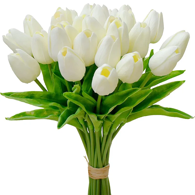 10PCS Artificial Tulip Flower Bouquet Real Touch PE Foam Fake Flower for Wedding Decoration Flowers for Home Garden Decoraive