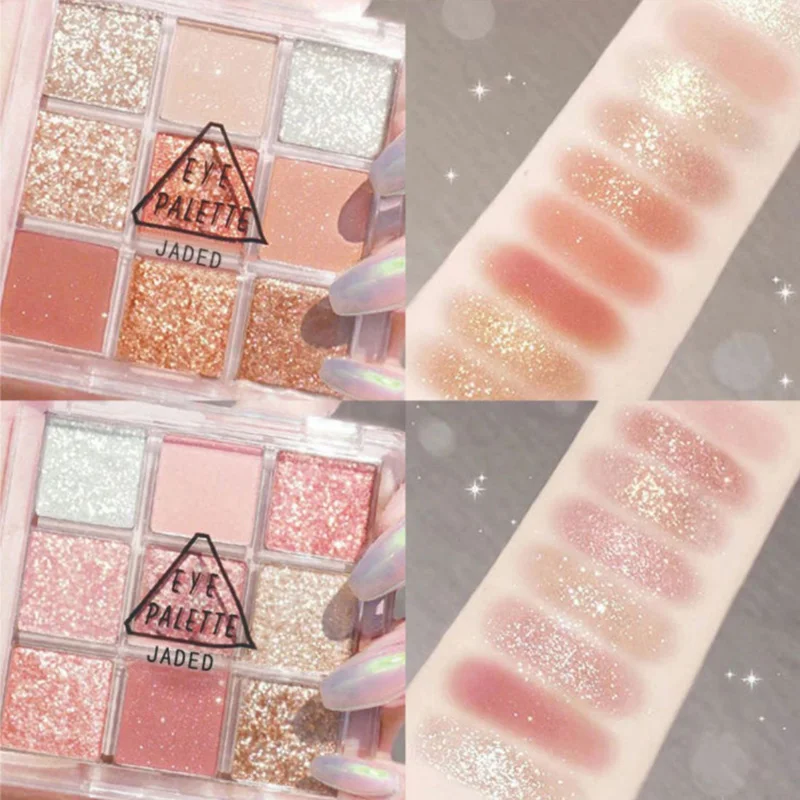 新 9 色のアイシャドウパレットパーリーマットグリッターアイシャドウシマー光沢のあるアイシャドウパレット防水アイメイクアップ化粧品
