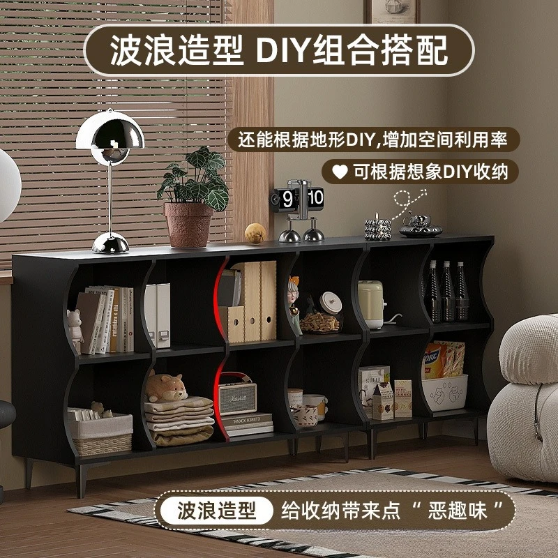 Bedroom bedside low cabinet, free combination cabinet, floor lattice