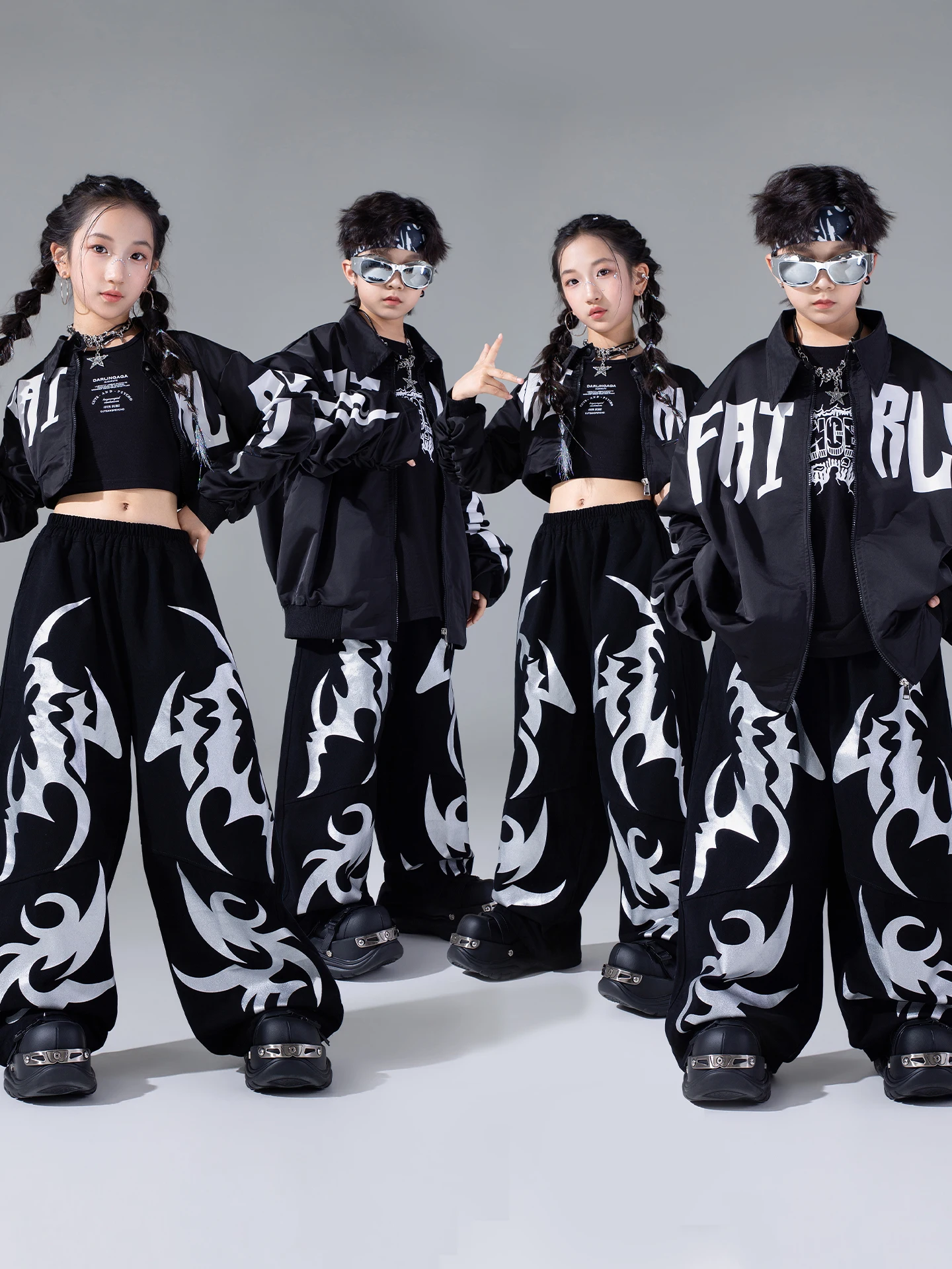 

Детский костюм для бальных танцев, уличная одежда, одежда в стиле хип-хоп для мальчиков, костюмы для джазовых танцев для девочек, наряды для выступлений на сцене DW11131