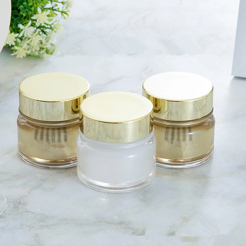 50Pcs 20g 30g White Acrylic Cosmetic Container Cream Jar Travel Lotion Box Makeup Pot