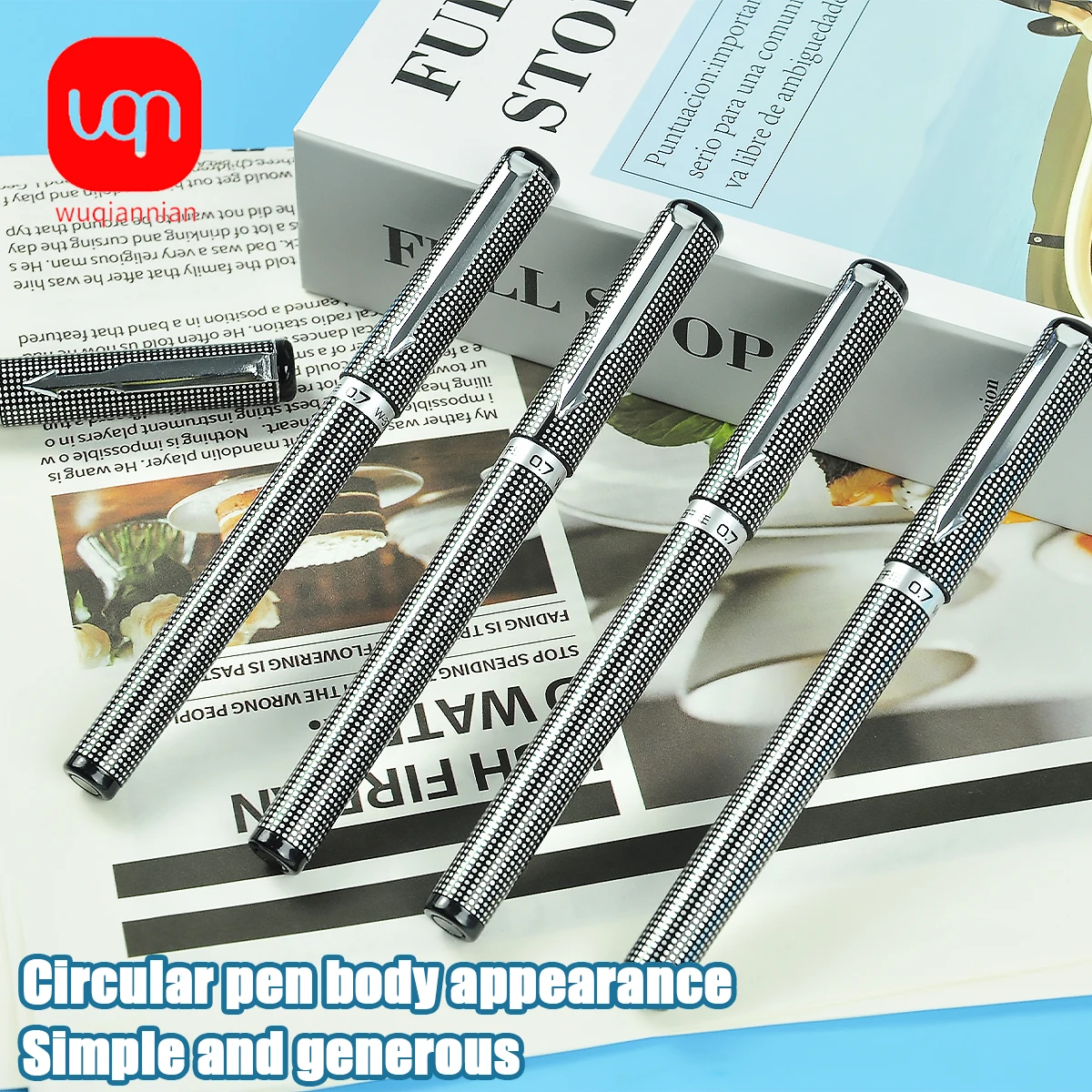 

WQN 3/6/12pcs Checkerboard Pattern Black Gel Pen 0.7mm Black Ink Premium Ink Writing Smooth Daily Use Stationery Supplies